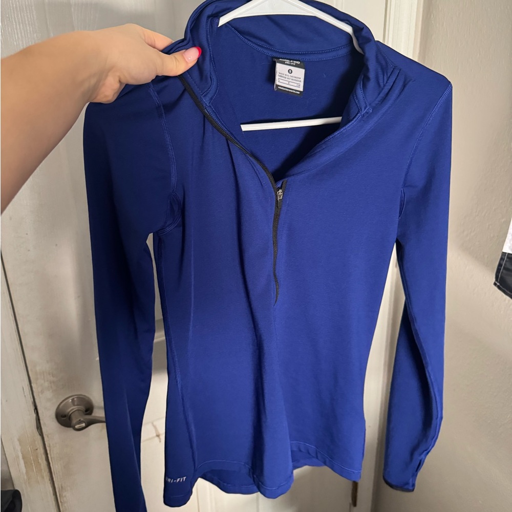 Nike Blue Long Sleeve Zip-Up Top